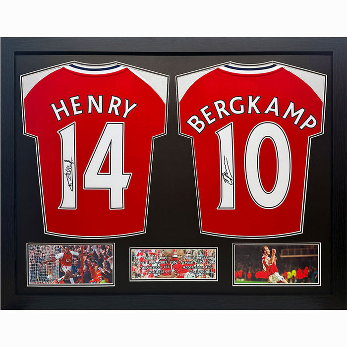 Arsenal FC Bergkamp & Henry Signed Shirts (Dual Framed)