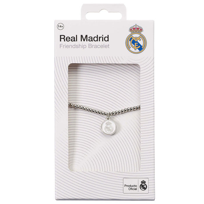 Real Madrid CF Silver Finish Bead Bracelet