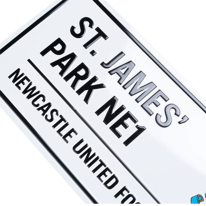 Newcastle United FC White Street Sign