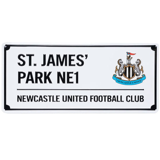 Newcastle United FC White Street Sign