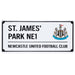 Newcastle United FC White Street Sign