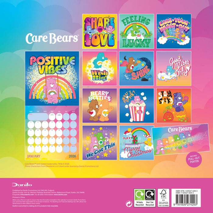 Care Bears Square Calendar 2026