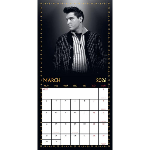 Elvis Presley Square Calendar 2026