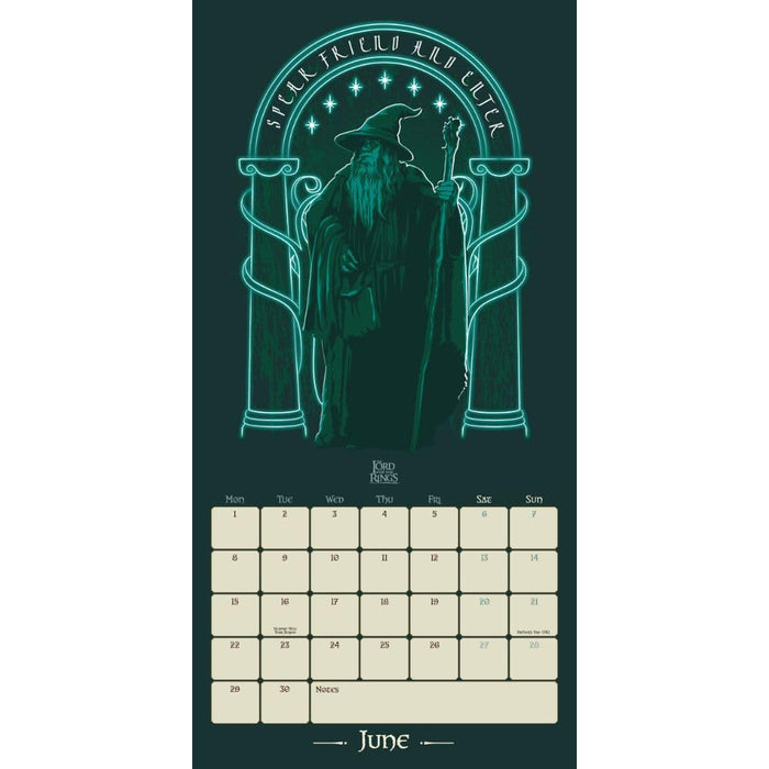 The Lord Of The Rings Square Calendar 2026