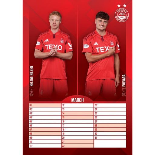 Aberdeen FC A3 Calendar 2026