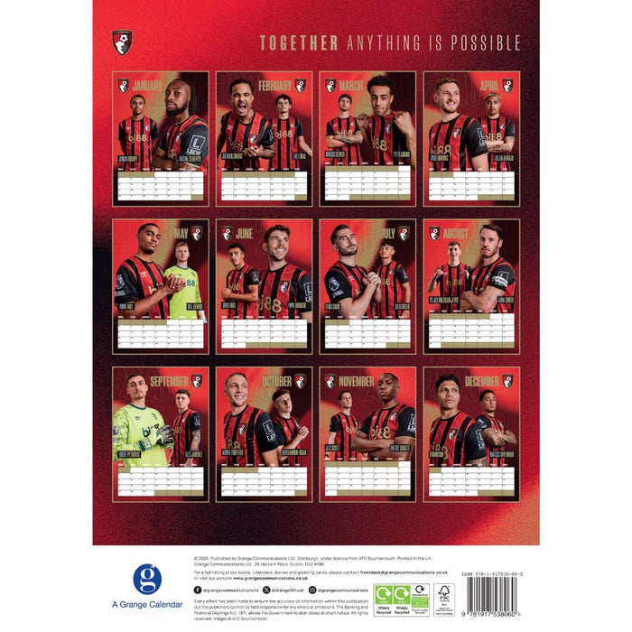 AFC Bournemouth A3 Calendar 2026