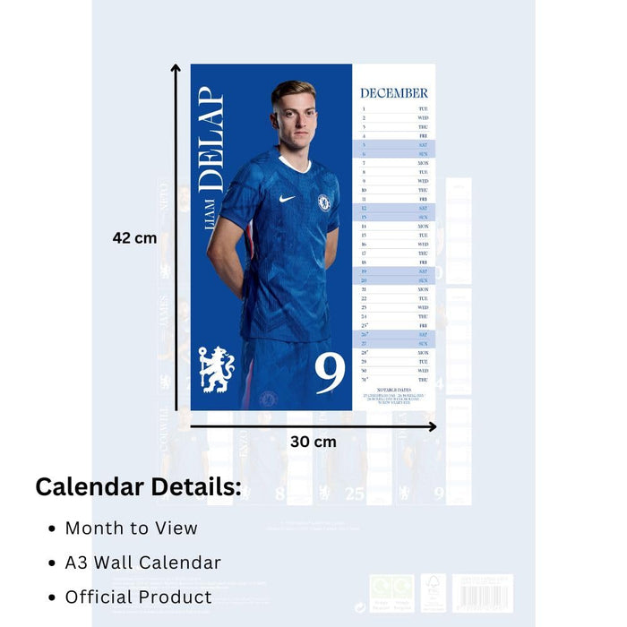 Chelsea FC A3 Calendar 2026