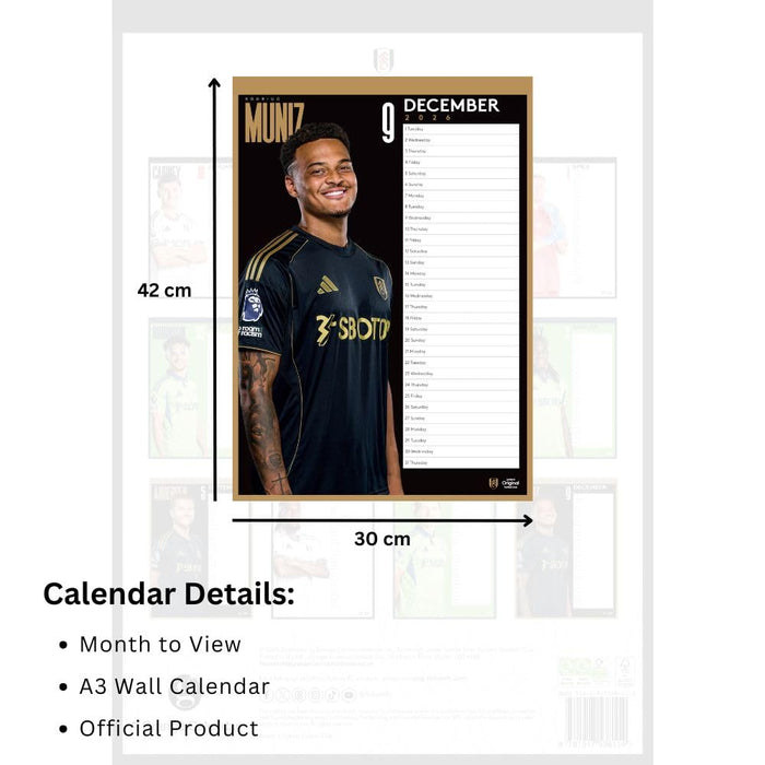 Fulham FC A3 Calendar 2026