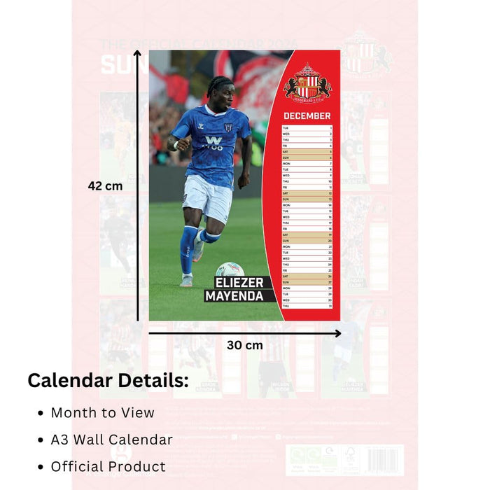 Sunderland AFC A3 Calendar 2026