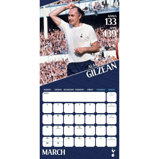 Tottenham Hotspur FC Legends Square Calendar 2026