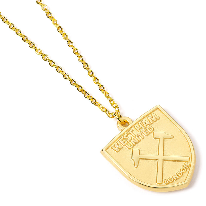 West Ham United FC Gold Finish Crest Necklace
