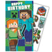 Minecraft Birthday Card With Stickers