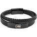 Aston Villa FC Black IP Leather Bracelet