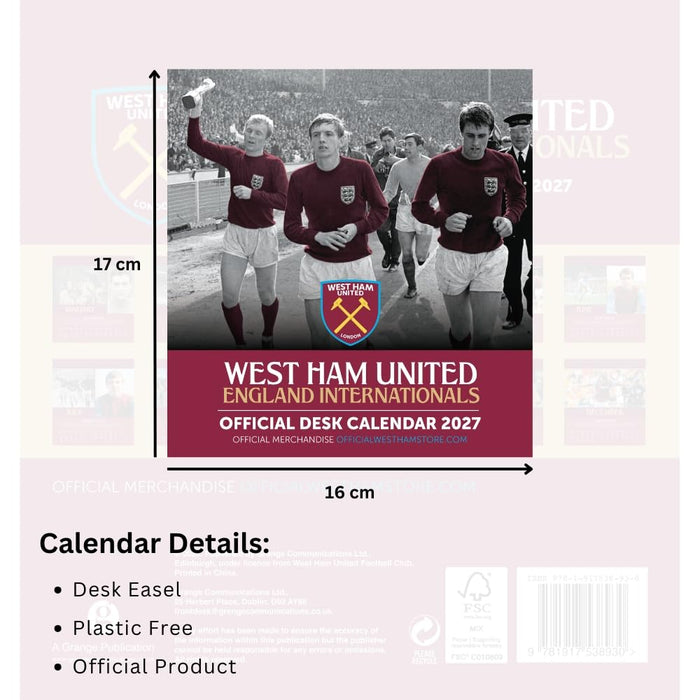West Ham United FC Desktop Calendar 2027