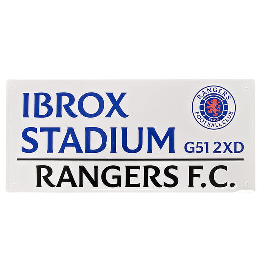 Rangers FC White Street Sign
