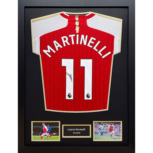 Arsenal FC Martinelli Signed Shirt (Framed) - Excellent Pick