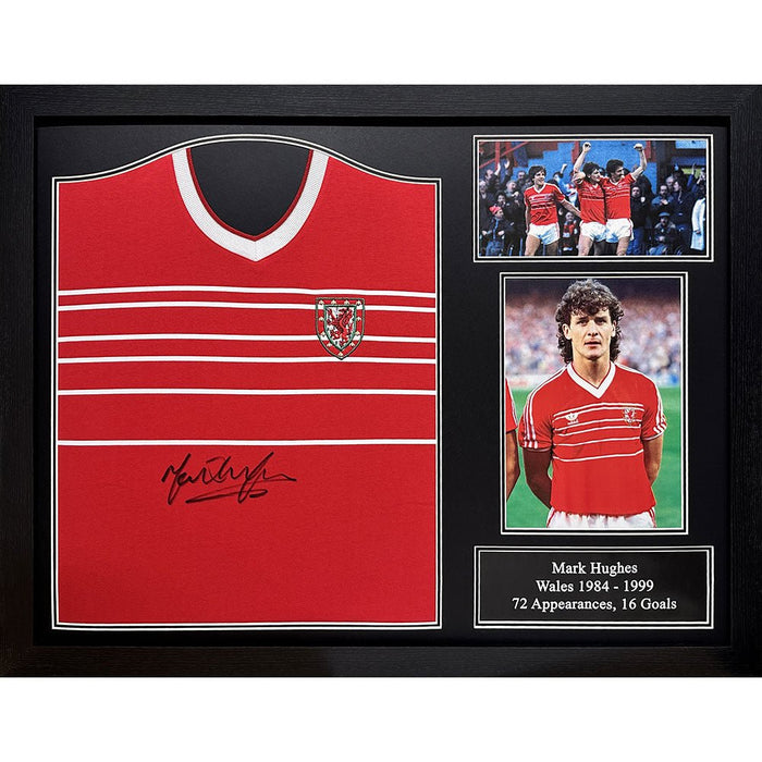 FA Wales 1984 Hughes Signed Shirt (Framed) - Excellent Pick
