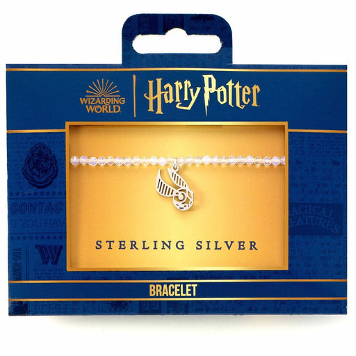 Harry Potter Stone Bracelet With Sterling Silver Charm Golden Snitch - Excellent Pick