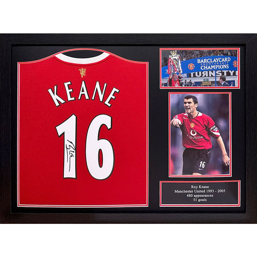 Manchester United FC Keane Signed Shirt (Framed) - Excellent Pick