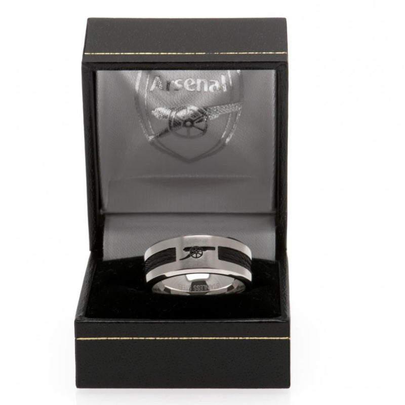 Arsenal FC Black Inlay Ring Large - Excellent Pick