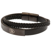 Arsenal FC Black IP Leather Bracelet - Excellent Pick