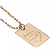 Arsenal FC Gold Plated Dog Tag & Chain - Excellent Pick