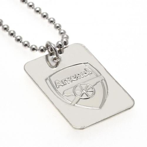 Arsenal FC Silver Plated Dog Tag & Chain - Excellent Pick