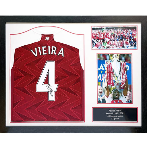 Arsenal FC Vieira Signed Shirt (Framed) - Excellent Pick