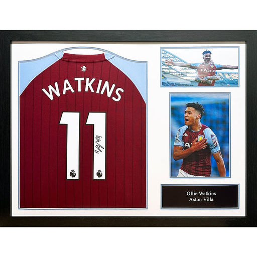 Aston Villa FC Watkins Signed Shirt (Framed) - Excellent Pick