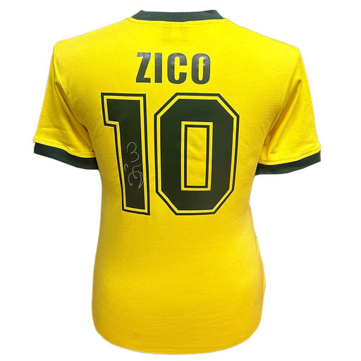 Brasil 1982 Zico Signed Shirt - Excellent Pick