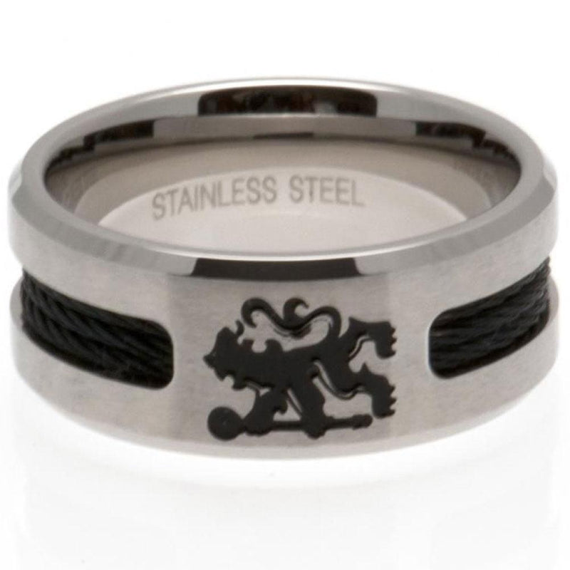 Chelsea FC Black Inlay Ring Large - Excellent Pick