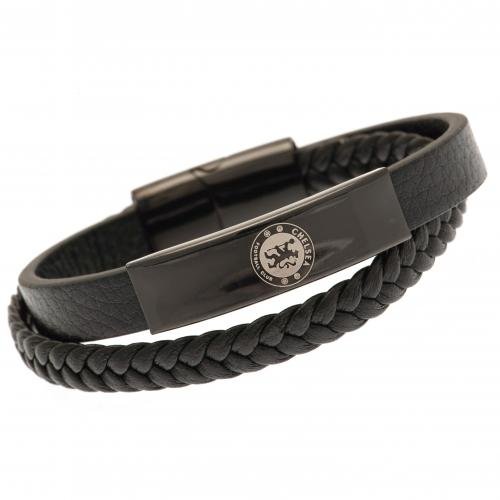 Chelsea Fc Black Ip Leather Bracelet - Excellent Pick