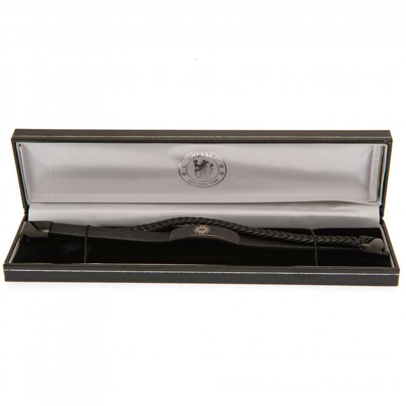 Chelsea Fc Black Ip Leather Bracelet - Excellent Pick