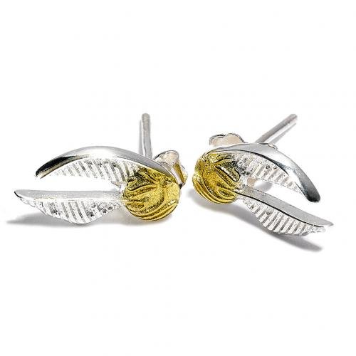 Harry Potter Silver Plated Earrings Golden Snitch - Excellent Pick