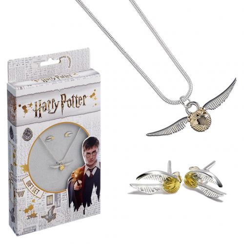Harry Potter Silver Plated Necklace & Earring Golden Snitch - Excellent Pick