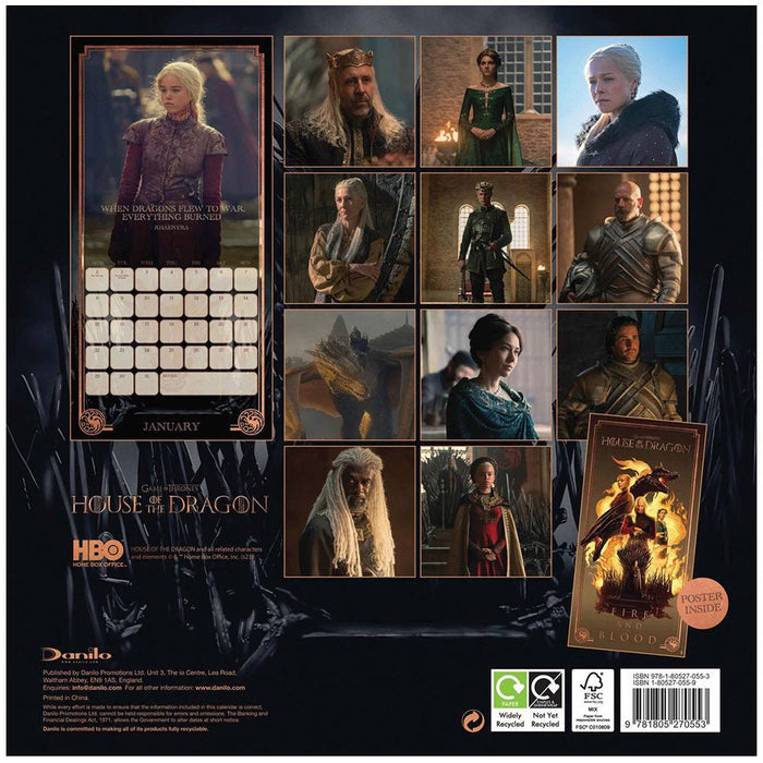 House Of The Dragon Square Calendar 2024 - Excellent Pick