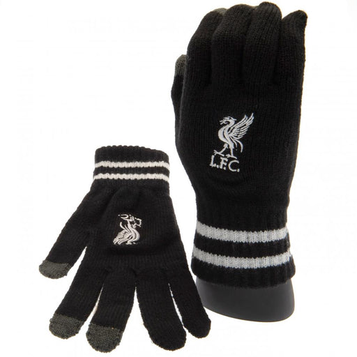 Liverpool FC Touchscreen Knitted Gloves Youths BK - Excellent Pick