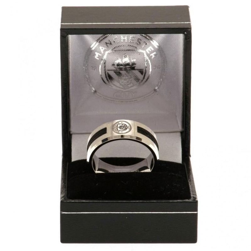 Manchester City FC Black Inlay Ring Small - Excellent Pick