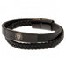 Manchester City FC Black IP Leather Bracelet - Excellent Pick