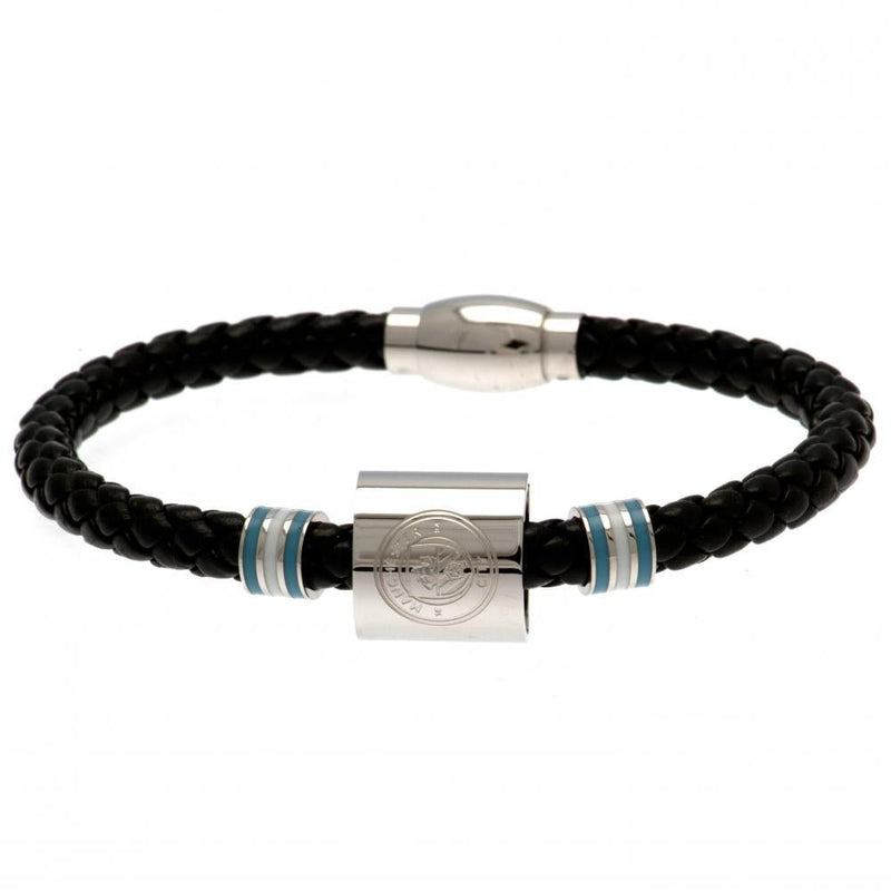 Manchester City FC Colour Ring Leather Bracelet - Excellent Pick