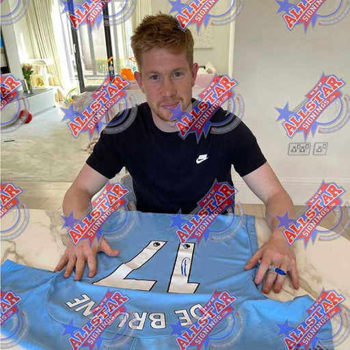 Manchester City FC De Bruyne Signed Shirt (Framed) - Excellent Pick