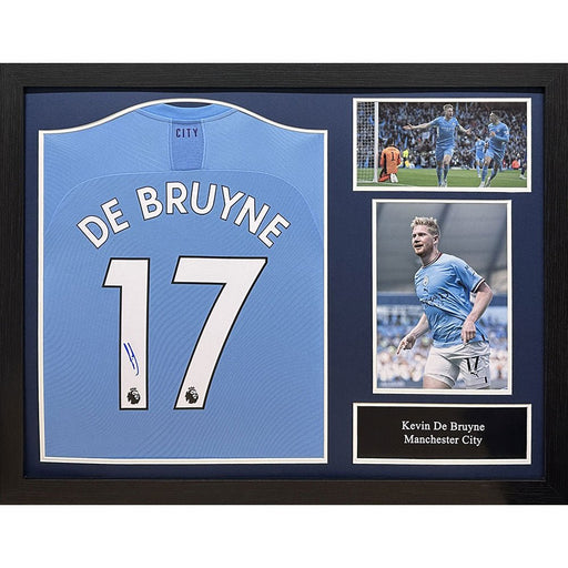 Manchester City FC De Bruyne Signed Shirt (Framed) - Excellent Pick
