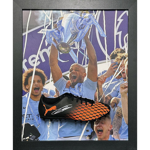Manchester City FC Kompany Signed Boot (Framed) - Excellent Pick