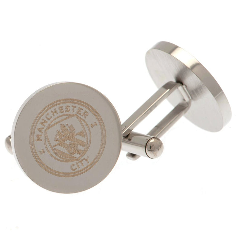 Manchester City FC Stainless Steel Round Cufflinks - Excellent Pick
