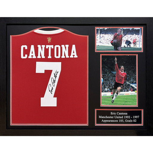 Manchester United FC Cantona Signed Shirt (Framed) - Excellent Pick