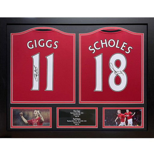 Manchester United FC Giggs & Scholes Signed Shirts (Dual Framed) - Excellent Pick