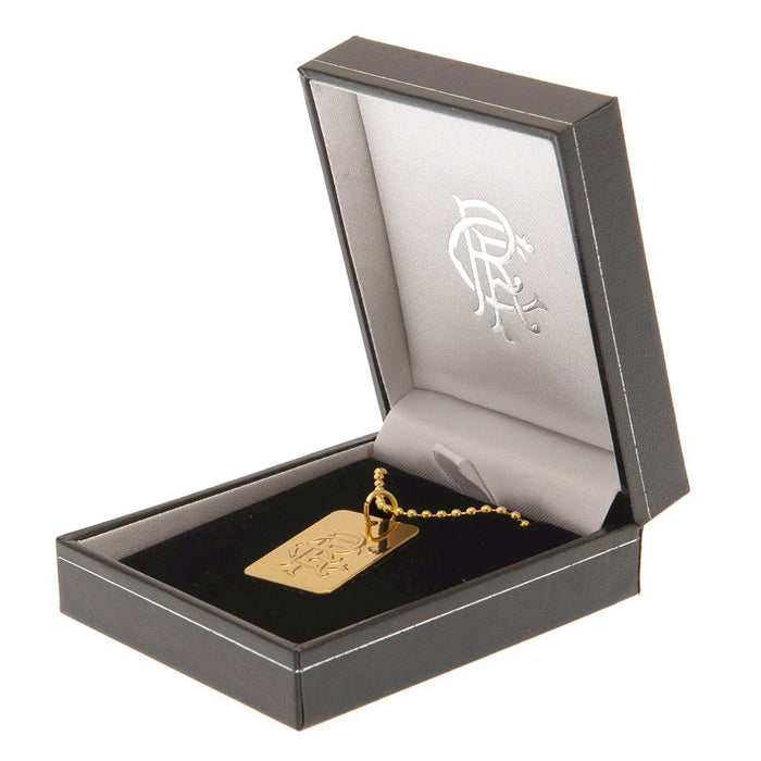 Rangers FC Gold Plated Dog Tag & Chain - Excellent Pick
