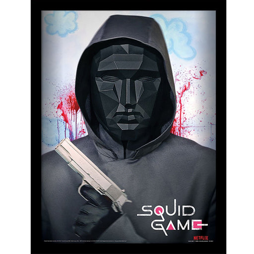 Squid Game Framed Picture 16 x 12 Mask Man - Excellent Pick