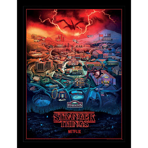 Stranger Things Framed Picture 16 x 12 Hawkins - Excellent Pick