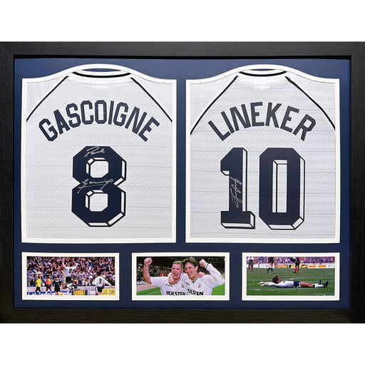 Tottenham Hotspur 1991 Lineker & Gascoigne Signed Shirts (Dual Framed) - Excellent Pick